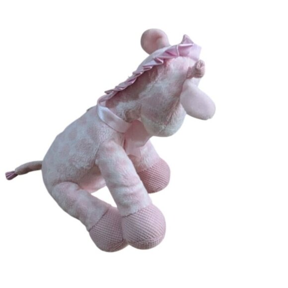 Jingles Pink Giraffe Plush Baby Rattle  stuffed Toy 9" First And Main sewn  eyes - Picture 3 of 6
